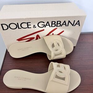Dolce & Gabbana Bianca Slide Cutout Sandals sz 8.5